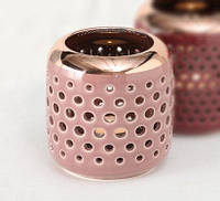Подсвечник h9.5см розовая керамика Гранд Презент 1017978