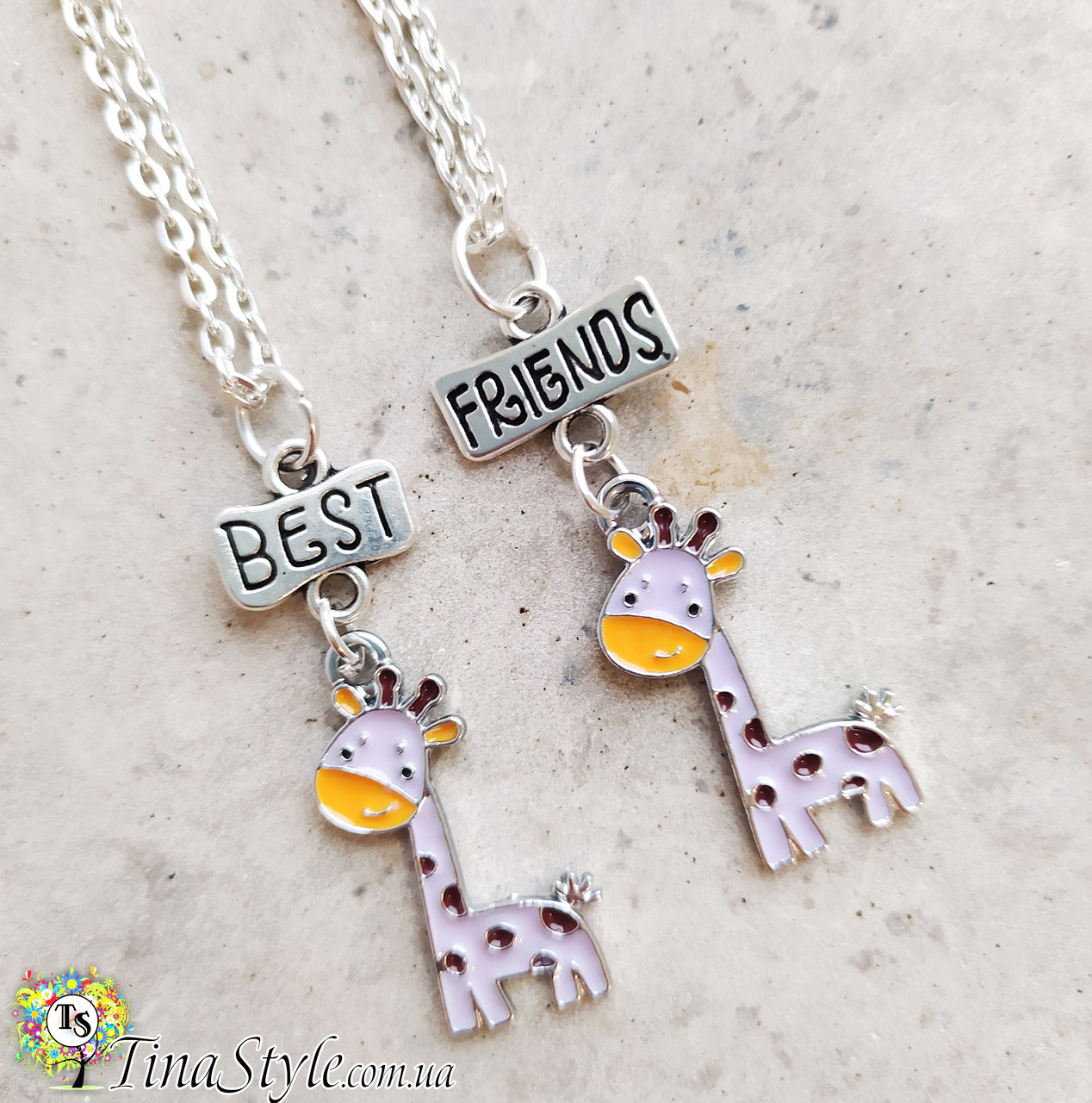 Підвіска кулон Best friends друзі кулони для двох друзів серце пара цепчока каучук, фото 1