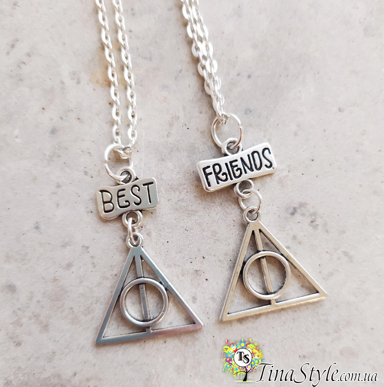 Підвіска кулон Best friends друзі кулони для двох друзів серце пара цепчока каучук