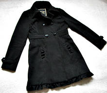 Чорне пальто жіноче Шерсть Розмір S / 44-46 Б/В Гарний стан