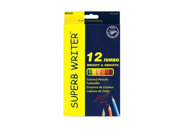 Олівці кольорові Marco Superb Writer Jumbo 12 кольорів товсті (4400-12CB), фото 1