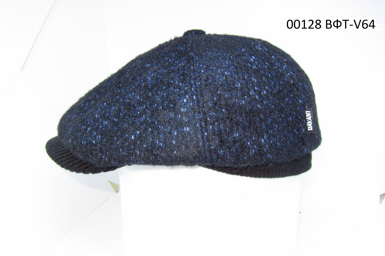 Чоловіча кепка восьмиклинка синя з вушками DAVANI 00128, фото 1