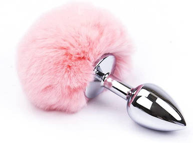Анальна пробка металева з Рожевим хвостиком Кролика