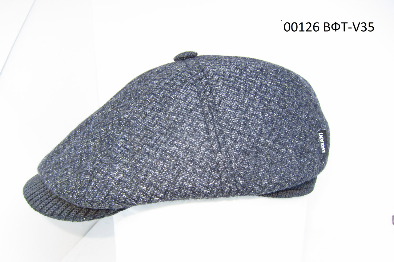 Чоловіча кепка восьмиклинка сіра з вушками DAVANI 00126