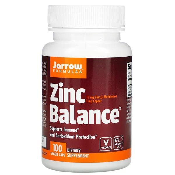 Цинк (Zinc Balance) 100 капсул, Jarrow Formulas