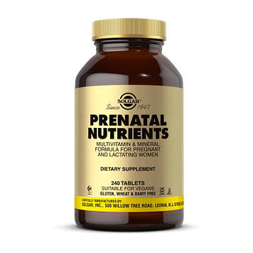 Пренаталь для вагітних і годуючих жінок Solgar Prenatal Nutrients (240 tab)