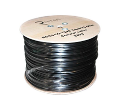 Кабель коаксіальний з живленням RITAR B305-RG59 + 2x0.5mm, 0,81 мм.CU, 64x0.12m CCA жовтий екран