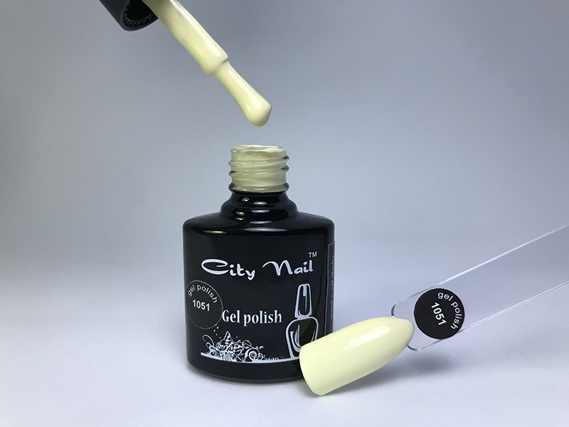 Гель-лак CityNail 1051 світло-жовтий (блідо-лимонний) - Гель лак преміум клас - Гель-лаки City Nail, фото 1