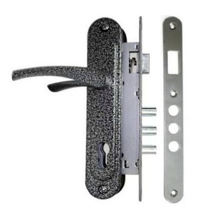 Замок врізний Аріко ЗВ-7 чорно-сірий 85мм, фото 1