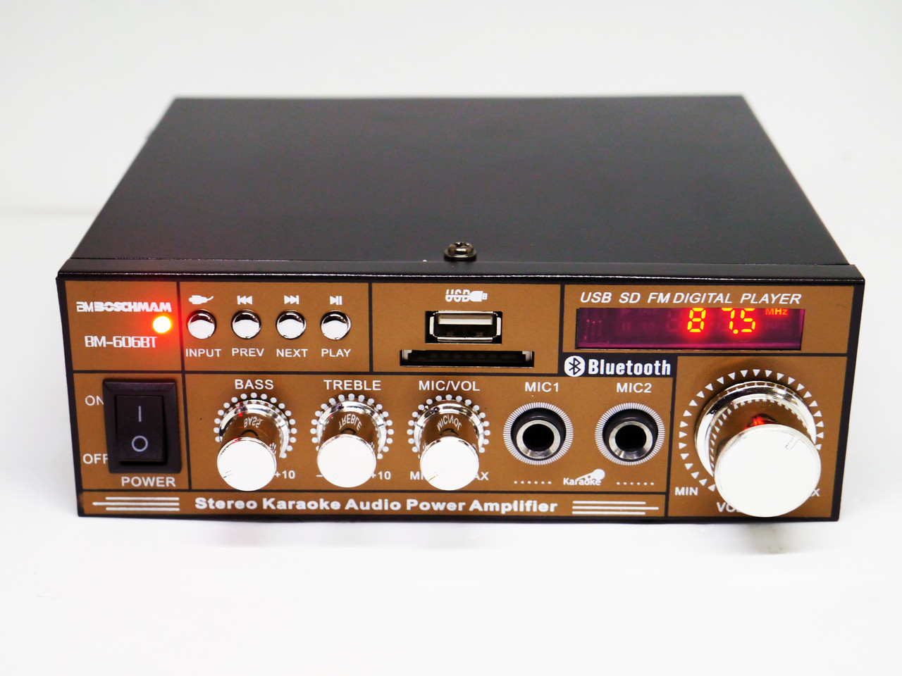 Підсилювач звуку BM AUDIO BM-606BT FM USB Блютуз + Караоке