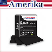 Платки для коффердама, черные , тонкие (BLACK, MEDIUM) Dental Dam (Sanctuary)