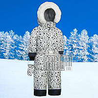 Зимний термо 104 3-4 года (92) сдельный цельный совместный комбинезон человечек для девочки детский 4467 Белый