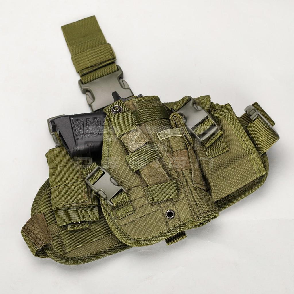 Кобура стегновий Штурмова швидкознімна 2 кольори чорний/олива, фото 1