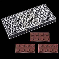 Поликарбонатная форма для шоколадных конфет "Шоколадная плитка мини"