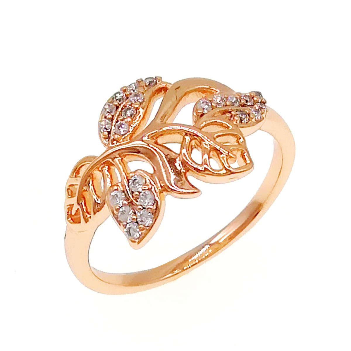 Кільце Xuping з медичного золота, білі фіаніти, позолота 18K, 11929