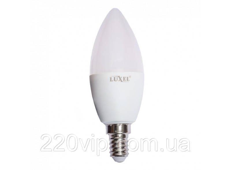 Лампа C37 10W 220V E14 свічка 3000K (048-HE) Luxel led, тепле світло, світлодіодна Люксел-лампочка-свічка