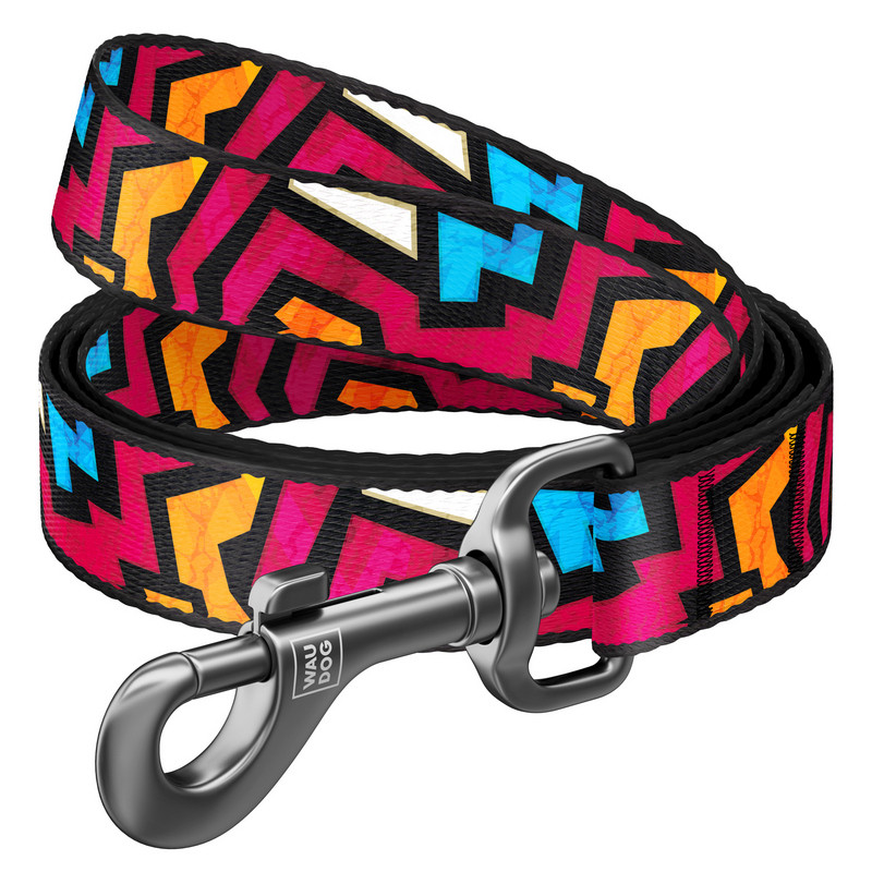 Повідець WAUDOG Nylon Графіті нейлон різнобарвний 4912 (4823089317120)