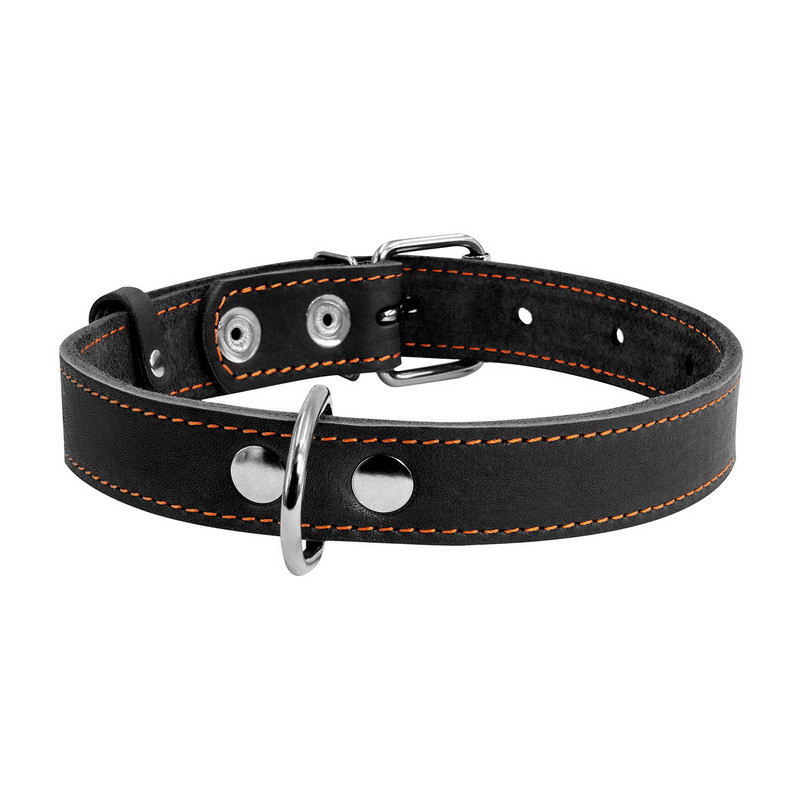 Нашийник одинарний CoLLaR шкіра чорний 02191 (4820082491789)