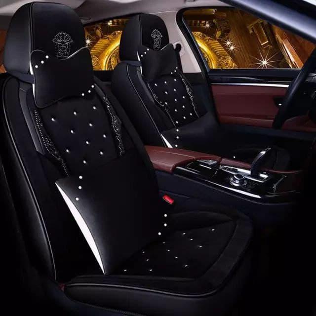 Червоні жіночі універсальні VIP-авточохли з екошкіри з велюром
