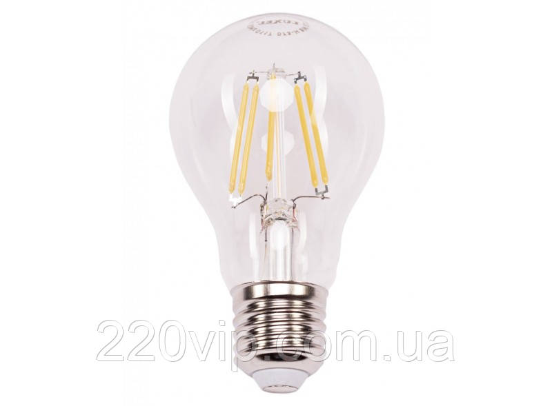 Лампа ФІЛАМЕНт A60 7W 220V E27 4000K (072-N) Luxel led, нейтральне світло, світлодіодна Люксел лампочка куля