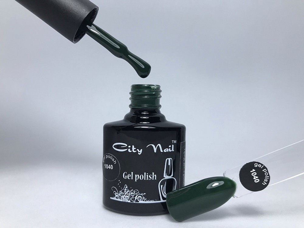 Гель-лак CityNail 1040 темно-зелений - Болотний Гель Лак - Гель Лак Смарагдового Кольору - Гель-лак Зелений