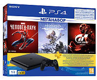 Игровая консоль Sony PlayStation 4 Slim 1ТВ в комплекте с 3 играми и подпиской PS Plus