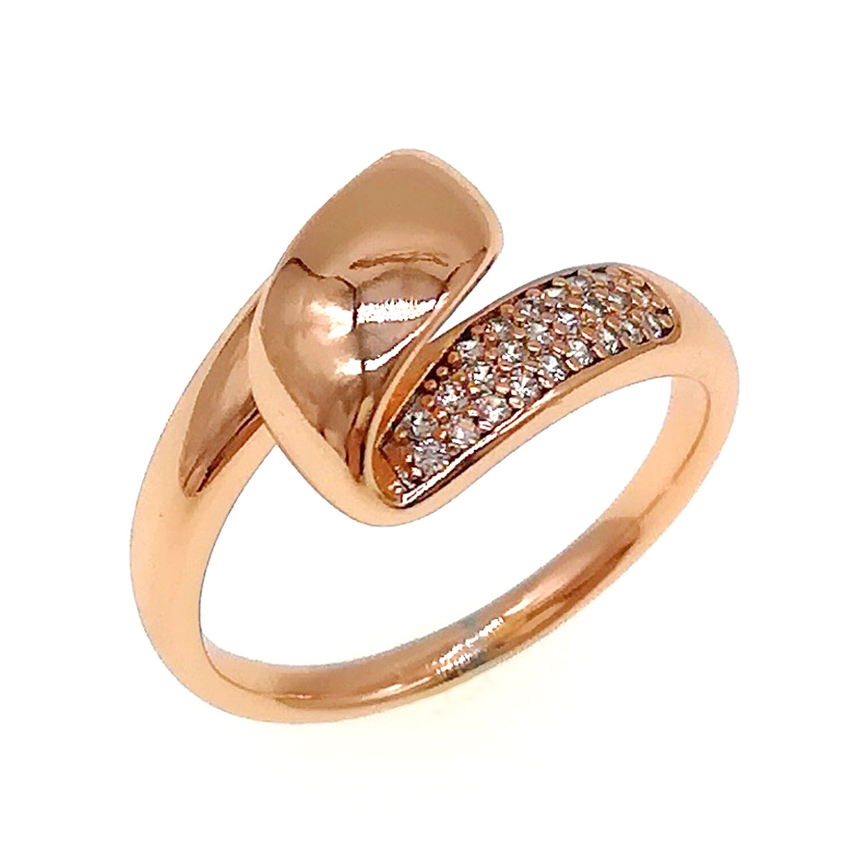 Кільце Xuping з медичного золота, білі фіаніти, позолота 18K, 11921