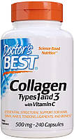 Doctor's Best Collagen Type 1+3 with C 500 mg 240 капсул