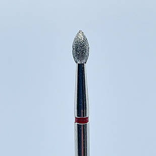 Фреза для фрезера для манікюру і педикюру алмазна Брунька 2.5мм червона