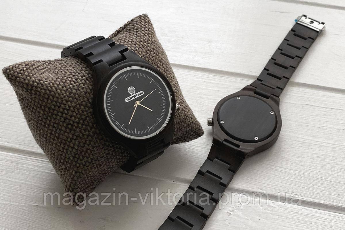 Чоловічий дерев'яний наручний годинник SkinWood Elegant