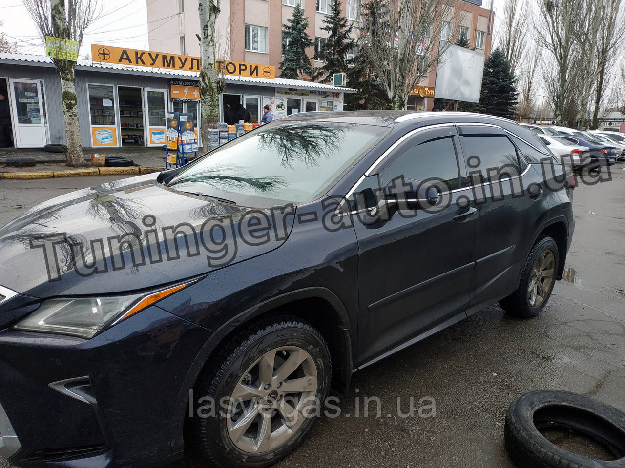 Дефлектори вікон із хром молдингом, Вітровики Lexus RX 2015- (HIC/Тайван)