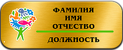 Бейдж на  булавці 75х25 мм