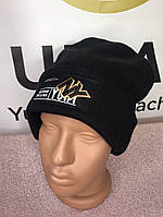 Стильна жіноча шапка з написом чорного кольору