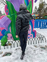 Жіноча стильна тепла куртка з еко-шкіри на силіконі (Норма), фото 6