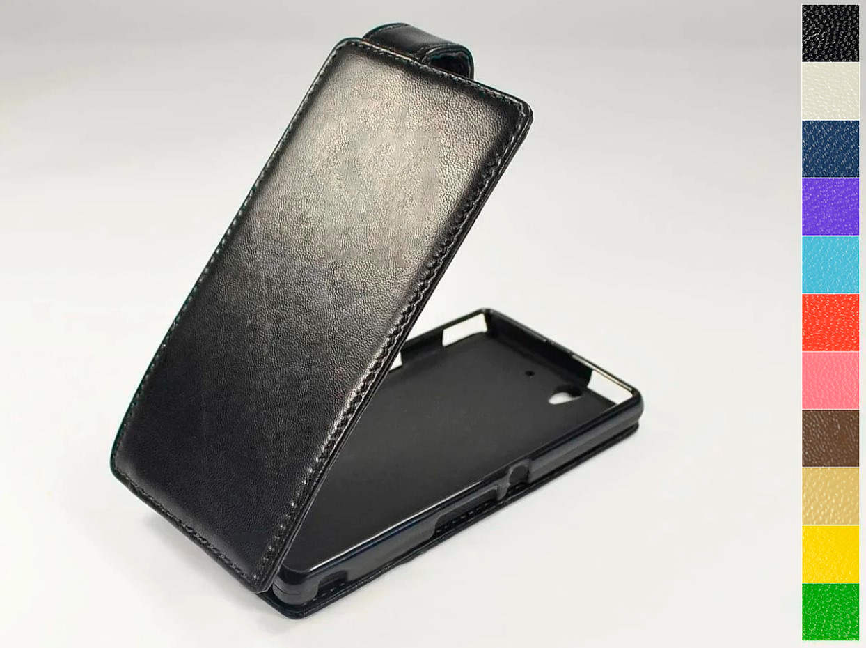 Відкидний чохол з натуральної шкіри для Sony Xperia Z lt36i c6603