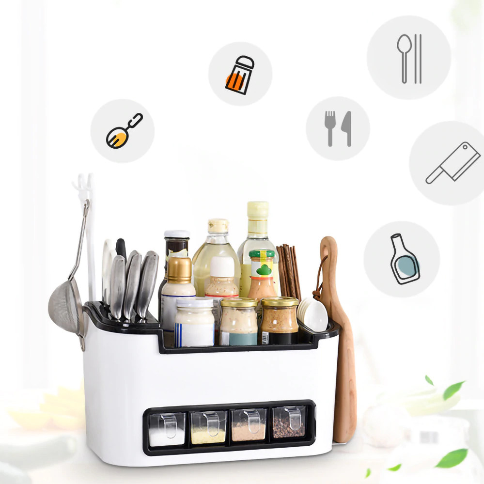 Кухонний органайзер для кухонного начиння і спецій Стелаж на кухню Clean Kitchen Necessities-Bos