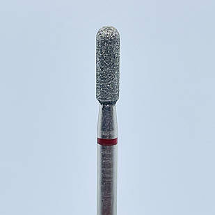 Фреза для фрезера для манікюру і педикюру алмазна Циліндр округлий 2.5мм червона