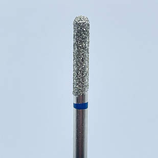 Фреза для фрезера для манікюру і педикюру алмазна Циліндр округлий подовж. 2.5мм синя
