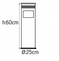 Урна-попільничка вулична сміттєва глянсова нержавіюча сталь підлогова COLUMN 495C Eformetal Туреччина, фото 4
