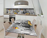 Наклейка 3Д виниловая на стол Zatarga «Воздушный шар Такси» 600х1200 мм для домов, квартир, столов,