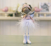 Декоративна статуетка новорічна іграшка Ангел h14см Гранд Презент 1016570-2 сердечний
