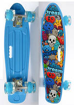 Скейт (пенні борд) Penny board зі світними колесами БЛАКИТНИЙ арт. 0749-6