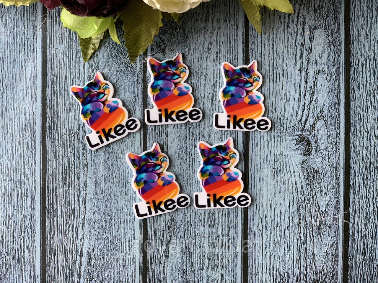 Кабошон «Likee кіт", 3,5 х 3 см, 20 шт/уп. оптом