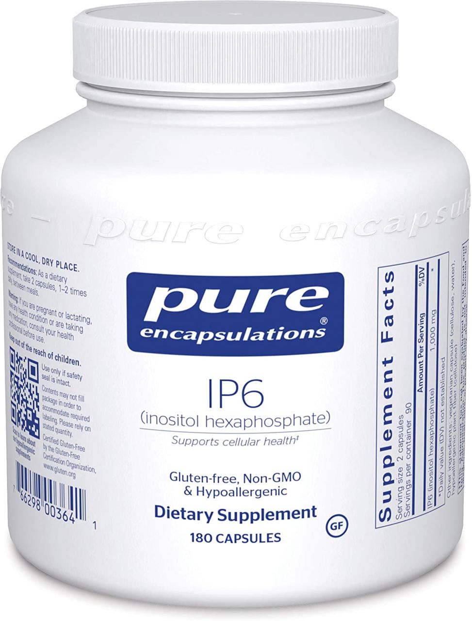 Pure Encapsulations IP6 Inositol Hexaphosphate / ИП6  Інозитол гексафосфат 180 капсул