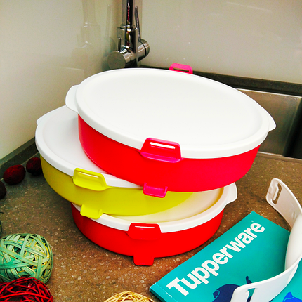 Набір контейнерів Tupperware Парад круглі з ручкою (3 шт по 880 мл) (РП2193), фото 3