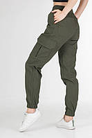Джогери жіночі кольору хакі з кишенями Штани карго жіночі зі стрейч-котону Жіночі штани для військових VS 1130