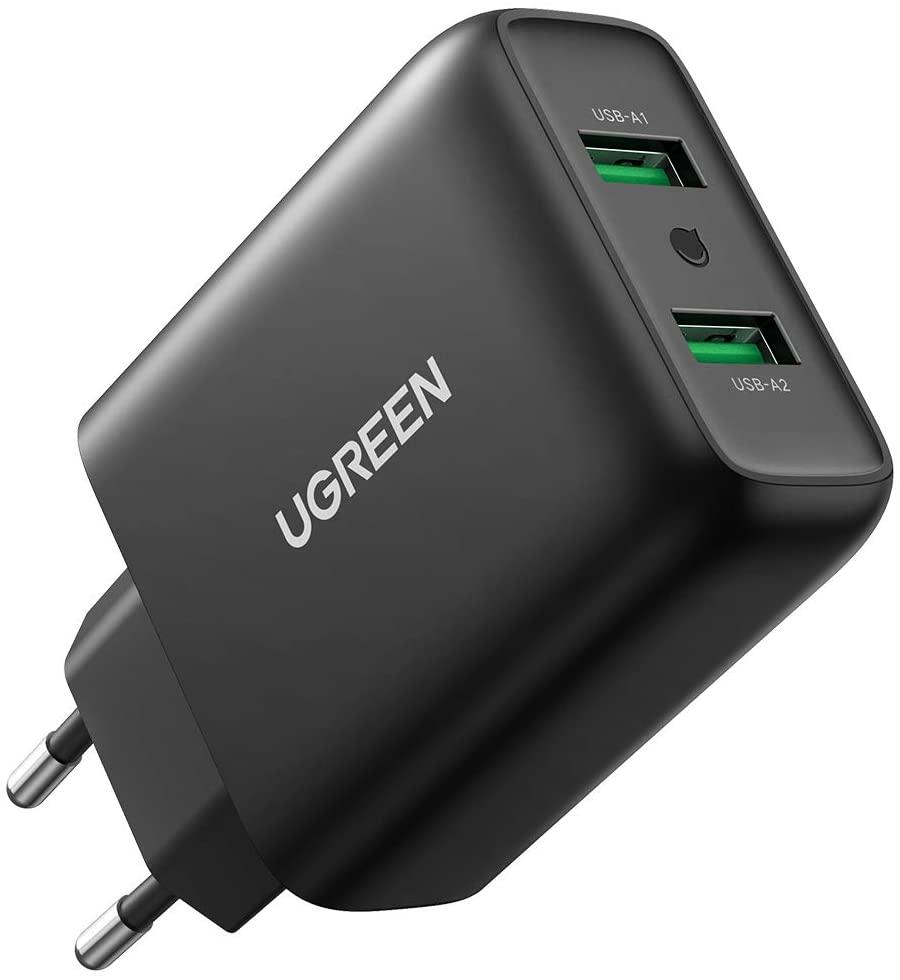 Зарядний пристрій Ugreen Qualcomm Quick Charge 3.0 36W Dual USB (CD161)