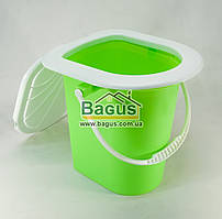 Відро туалетне 17 л пластикове САЛАТОВО-БІЛИЙ Консенсус