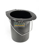 Відро туалетне 20 л пластикове ЧОРНЕ, без кришки, металева ручка