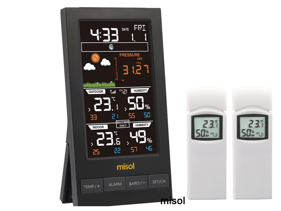 Домашня метеостанція Misol WN2810-W2T з 2-ма бездротовими дачиками, фото 1